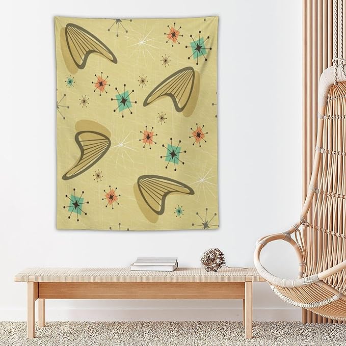 ICMOLYYENLO Boho Medieval Cat Tapestry, Abstract Atomic Starburst Geometric Aesthetic Art Wall Hanging For Bedroom Living Room Dormitory 30x40 Inches