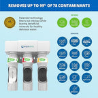 Aquasana Under Sink Water Filter System - Reduces PFAS, Lead, & Chlorine in Drinking Water - Under Counter Claryum Filtration for Kitchen - 3-Stage Max Flow - Chrome Faucet - AQ-5300+.56