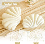 Cream Seashell Throw Pillows, Shell Shaped Throw Pillows, 18 Inch Soft Velvet Home Decorative Pillow Plush Cushion for Bed Couch Living Sofa Room Decor Accent Throw Pillow