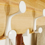 SKOLOO Wall Shelf with Hooks, 24-Inch Coat Rack Wall Mount with Shelf Organizer - Lightweight & Sturdy, 5 Tri Hooks - Perfect for Entryway, Hallway, Living Room, Bedroom, Mudroom, Natural & White