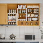 Expandable,Stackable Spice Rack,Seasoning Organizer and Storage,Spices Jar Racks for Cabinet,Countertop, Metal Pantry, Cupboard,Laundry Storages,Heavy Duty(2 PACKS/LARGE/WHITE)