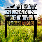 Personalized Garden Sign, Custom Garden Tools Sign with Stakes, Garden Sign with Last Name, Personalized Flower Garden Name Sign, Yard Sign, Lawn Sign, Custom Family Name Garden Sign, Farmhouse Decor