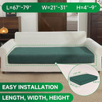 Couch Cushion Covers for Sectional Sofa, Stretch Soft Sofa Slipcovers Washable Wear-Resistant Universal Furniture Protector for Living Room(1 Piece Oversized Cover, Green)