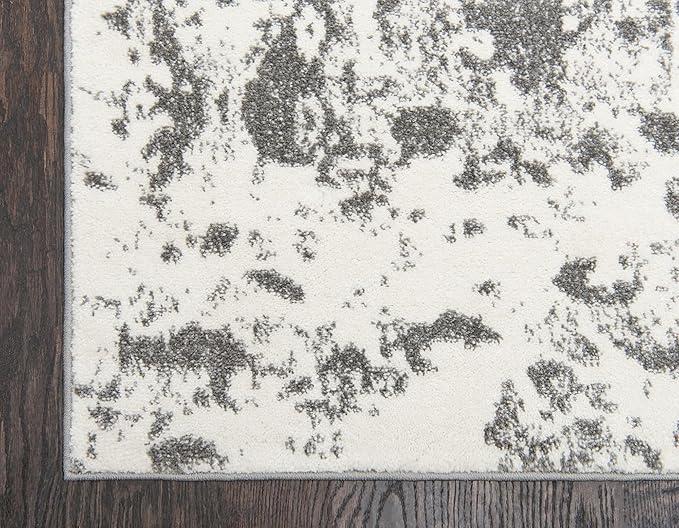 Unique Loom Rosso Collection Vintage, Geometric, Bohemian, Traditional, Distressed, Southwestern Area Rug, Rectangular 5' 0" x 8' 0", Light Gray/Ivory