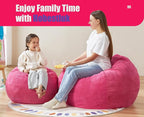 Hobestluk 3.5FT Bean Bag Chair Adult Bean Bag Chair Large Bean Bag Chair with Filler Included Teardrop Bean Bag with Removable Cover for Bedroom Living Room - (Large, Pink)