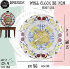 The Gears Clock Wall Clock Italy Collection with Moving Gears (Praiano, 36 inch Round)