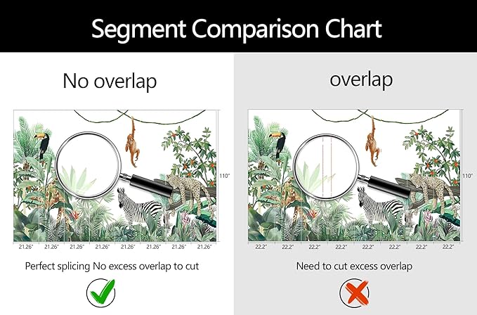 WFBHUA-Kids Safari Wallpaper Tropical Jungle Botanical Leaf Wall Mural for Nursery Boys Bedroom Girls Bedroom Playroom (Not Peel and Stick)