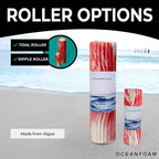 Oceanfoam Tidal Roller - Red Marbled - Muscle Massage Foam Roller for Back Pain & Stretching - Firm and Ergonomic Wide Wave Textured - Yoga, Athletics, & Wellness - Full Size, 20" x 5"