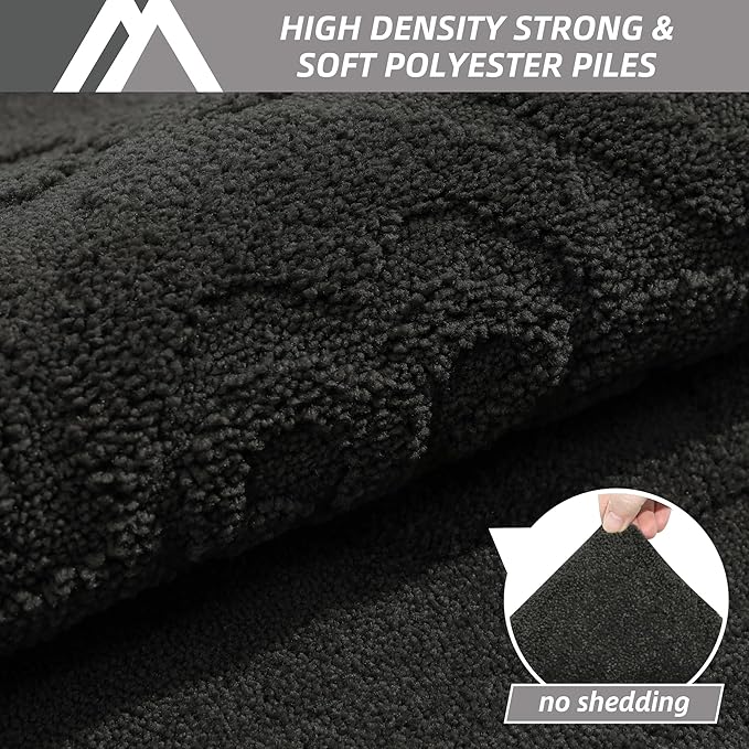 COSY HOMEER-Door-Mat-Non-Slip-Entryway-Rug 36”x60” Absorbent Welcome Mats Washable Dirt Trapper Door Mat Entrance Floor Mats for Front Back Doormats and Wet Shoes,Black