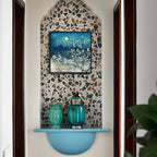 Framed Wall Art Bathroom Décor Modern Floral Tree Canvas Picture Plum Blossom Starry Night Flower Canvas Print Abstract Lake Blue Teal Yellow Painting for Modern Living Room Bedroom Office Décor Small