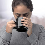 DISCOUNT PROMOS Ceramic Campfire Coffee Mugs 13 oz. Set of 10, Bulk Pack - Perfect for Tea, Espresso, Cappuccino, Hot Cocoa - Black