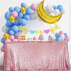SquarePie Sequin Tablecloth 90 x 156 Inch Fuchsia Pink Sparkly Table Linen for Wedding Party