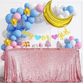 SquarePie Sequin Tablecloth 60 x 120 Inch Fuchsia Pink Sparkly Table Linen for Wedding Party