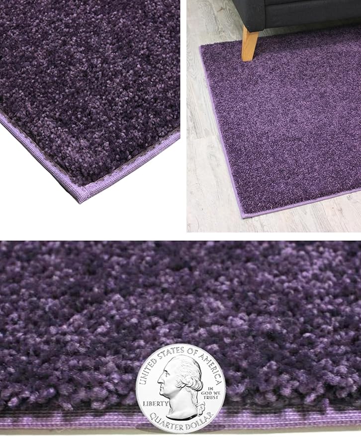 KOECKRITZ Soft and Colorful Kids Classroom Area Rugs (Passes Flammability Pill Test) Many Sizes and Bright Colors to Select from (12' Round, Eggplant)