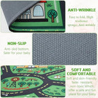 Kids Carpet Playmat Rug 6 x 9 ft Player Car Rug, City Life Traffic Road Map Mat Educational Game Area Mat for Toddler Children Playroom Classroom Bedroom(Green)