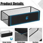 Tioncy 4 Pcs Magnetic Storage Bin Magnetic Locker Organizer for Pegboard Refrigerator Shelves Basket Container Wire Storage Holder for Kitchen Home Whiteboard(Black,10.6''l)