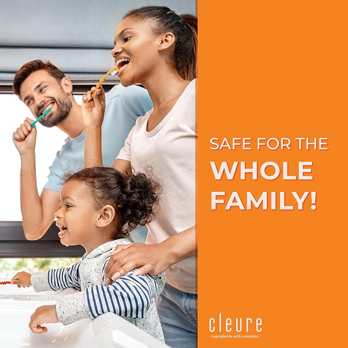 Cleure Original No Fluoride Toothpaste - SLS Free, Mint Free - with Xylitol for Fresh Breath & Helps Whiten - for Kids & Adults - Flavor Free (4oz Tube, Pack of 3)