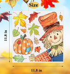 Fall Window Clings Decorations for Glass Fall Watercolor Pumpkin Maple Leaves Scarecrow Truck Window Stickers for Autumn Thanksgiving Harvest Party Home Window Decals Decor