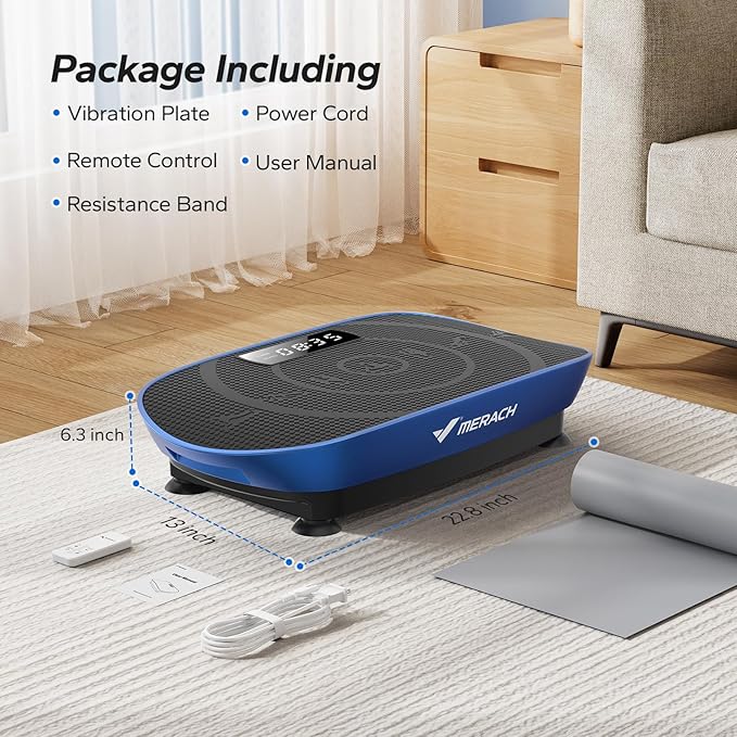 MERACH Vibration Plate Exercise Machine, Whole Body Workout Equipment for Women, Bluetooth and Silicone Pedal, Vibration Plate with Auto Mode, Vibrate Fitness Platform for Home