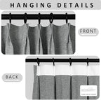 Macochico 100% Blackout Mid Grey Linen Curtains 84 Inches Long Pinch Pleated Burlap Curtains for Bedroom Living Room Farmhouse Nursery Thermal Window Panels with Tieback 72”Wx84”L 1 Panel