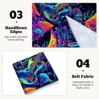 BVBOX Astronaut Space Blacklight Tapestry 79"x59", UV Reactive Astronaut Guitar Moon Universe Galaxy Planet Glow in Dark Music Tapestries, Black Light Neon Upright Poster Wall Hanging Backdrop Decor for Bedroom Living Room