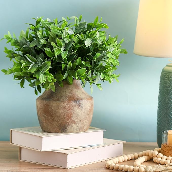 Mitt&Ditt Ceramic Flower Vase, 5.3 inch Pottery Farmhouse Rustic Vase, Handcrafted Weathered Vases, Small Flower Terracotta Vases for Home Decor, Living Room, Table, Shelf, Mantel, Neutral