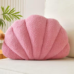 Seashell Throw Pillows, Shell Shaped Throw Pillows, Soft Home Decorative Pillow Plush Cushion for Bed Couch Living Sofa Room Decor Accent Throw Pillow (13x10 Inch, Pink Purple)
