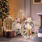 Tangkula Christmas LED Light Balls for Tree (3 Pack), Outside Lighted Sphere with 180 Warm White & 180 Cold White Lights, Holiday Lighted Decorations, Christmas Sphere Balls for Indoor Outdoor Decor