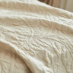MarCielo 3-Piece 100% Cotton Oversized Bedspread Lightweight Quilt Coverlet Embroidery Farmhouse Bedding Set T0 (Yellowish Beige, Oversized King (118"x106"))