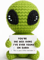 Unique Crochet Alien Decor Gift for Boyfriend, Girlfriend, Anniversary, Valentine's Day, Birthday, Christmas Funny Romantic Gifts for Him Her to My Love Presents