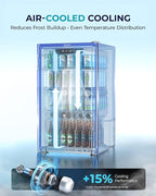 EUHOMY Beverage Refrigerator and Cooler, 128 Can Mini fridge with Glass Door, Small Refrigerator with Adjustable Shelves for Soda Beer or Wine, Home/Bar/Office, Black
