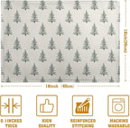 Pine Trees Christmas Placemats Set of 4 Xmas Tree Vintage Rustic Print Place Mats Winter Holiday Green White Farmhouse Linen Table Mats for Indoor Outdoor Kitchen Dining Party Decor