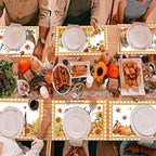 Thanksgiving Placemats Set of 6 Thanksgiving Day Plastic Table Mats Welcome Fall Place Mats Washable Vinyl Rustic Holiday Table Decoration for Indoor Outdoor Autumn Party Kitchen Dining