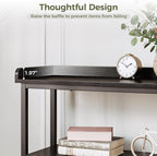 IRONCK Console Table, Sofa Table with Power Outlet, Farmhouse Hallway Table for Entryway, Living Room, Height Adjustable, Easy Assembly, Vintage Black,55"