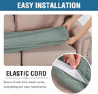 H.VERSAILTEX Super Stretch Individual Seat Cushion Covers Sofa Covers Couch Cushion Covers Slipcover Sets Thick Jacquard Textured Twill Fabric (1 Piece Loveseat Cushion Cover, Sage)