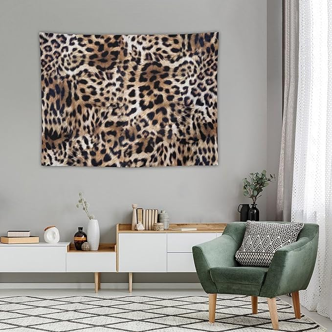 HZOHNAGO Leopard Print Tapestry Nature Wildlife Vintage Cheetah Fur Spot Animal Skin Wild Animals Spots Printed Wall Tapestry Painting Wall Hanging for Bedroom Living Room Dorm 40" W x 30" H