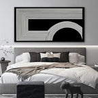 Large Abstract Wall Art Black And White Wall Art Geometric Line Wall Print Painting Artwork Canvas Art Wall Decor Simple Picture Artwork For Living Room Bedroom Office Home Wall Decor 29"X 58"