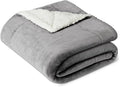 Amazon Basics Reversible Sherpa Throw Blanket, Dark Gray, 50"x60"