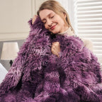 GONAAP Fuzzy Faux Fur Throw Blanket Twin Size Tie-dye Violet Purple Super Soft Cozy Plush Fuzzy Shaggy Blanket for Couch Sofa Bed (Tie-dye Violet Purple, Twin(60"x80"))