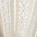 Sutuo Home Boho Curtain Crochet Lace Semi-Sheer Florals Hollow Knitted Handmade Tassels, Rod Pocket Window Treatment Vintage Rustic Farmhouse Drapes for Living Bedroom, 1 Panel 59" W x 84" L, Beige