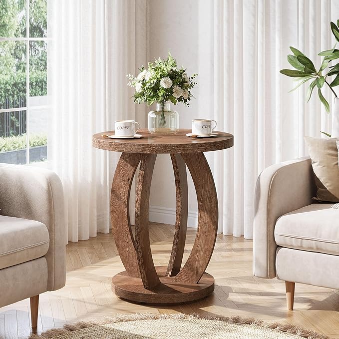 Tribesigns Round Side Table with Storage
