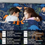 Blue Dinosaur Comforter Set Queen Boys,Cute Dinosaur Bedding Set Queen for Kids,Kawaii Dragon Comforter Blue Bedroom Decor,Cute Animal Bedding Kawaii Animal Quilt Boys