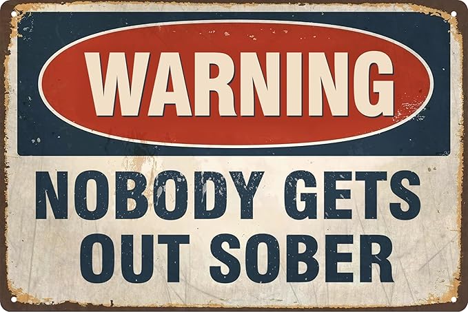 Vintage Tin Sign Retro Metal Funny Warning Signs for Home Decor Stylish Wall Art Plaques Gift for Bathroom Kitchen and Gothic Wall Decor in Every Room 12x8 in