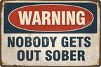 Vintage Tin Sign Retro Metal Funny Warning Signs for Home Decor Stylish Wall Art Plaques Gift for Bathroom Kitchen and Gothic Wall Decor in Every Room 12x8 in