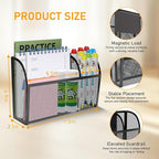 Magnetic Pencil Holder-Magnetic Basket for Fridge 3-Grid Mesh Magnetic Pen Holder for Refrigerator, Extra Strong Magnets Mesh Marker Holder Locker Accessories Organizer for Whiteboard