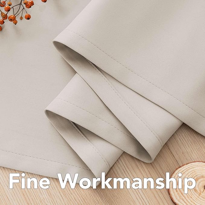 H.VERSAILTEX Ultra Soft Microfiber Thermal Insulated Antique Copper Grommet Blackout Curtains/Window Treatment Draperies 52 by 72 - Inch for Living Room/Bedroom, Set of 2 - Natural