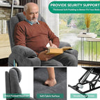 VIVIJASON Power Lift Chair Electric Recliner for Elderly Heated Vibration Massage Fabric Recliner Chair with 2 Remote Controls, Cup Holders, Side Pockets & USB Ports for Living Room (Grey)