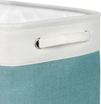 Kntiwiwo Foldable Storage Bins 15" x 10" x 9.5" Fabric Storage Basket Cube with Handles Large Linen Closet Organizer Bins for Organizing Shelf Home, Set of 3, Teal