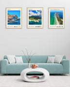 HesenDot Natural OAK Wood Framed Hawaiian Archipelago Wall Art,12x16in Kauai Quality Canvas Wall Print,Classic Urban Landmark Wall Decor for Living Room,Bedroom,Office Gallery Set of 1