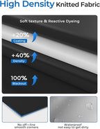 Sumobaby Blackout Curtains for Bedroom 54"x70"Portable Black Out Window Cover with Heat-Resistant Hook&Loop Tape,100% Blackout Shades No Drill Blinds for Windows DIY Cut Fit for Nursery,TV Room(Black)